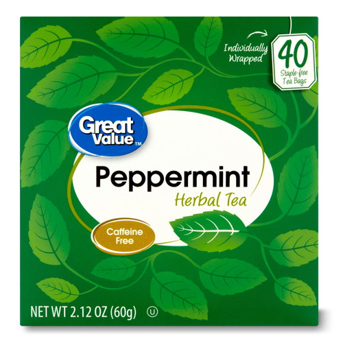 Great Value, Peppermint Herbal Tea, Tea Bags, 40 Ct