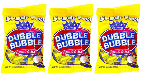 Dubble Bubble Gum 3.25 Ounce Bag (pack Of 3) – Individually Wrapped Sugar Free Bubble Gum