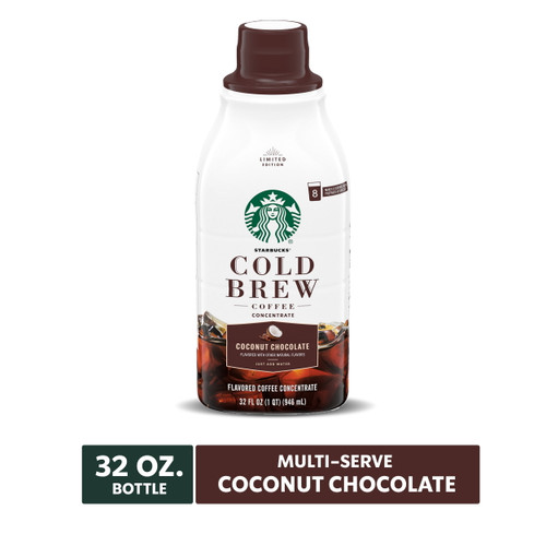Starbucks Cold Brew Coffee, Coconut Chocolate Flavored, Multi-serve Concentrate, 32 Oz