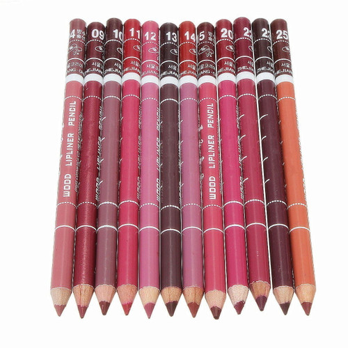12pcs Women's Professional Makeup Lipliner Waterproof Lip Liner Pencil Set