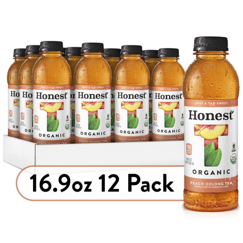 Honest Peach Oolong Tea-ko Bottles, 16.9 Fl Oz, 12 Pack