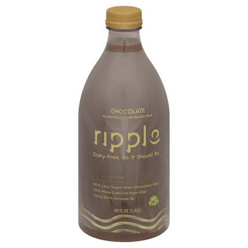 Ripple Chocolate Nutritious Plant Based Milk, 48 Fluid Ounce -- 6 Per Case.
