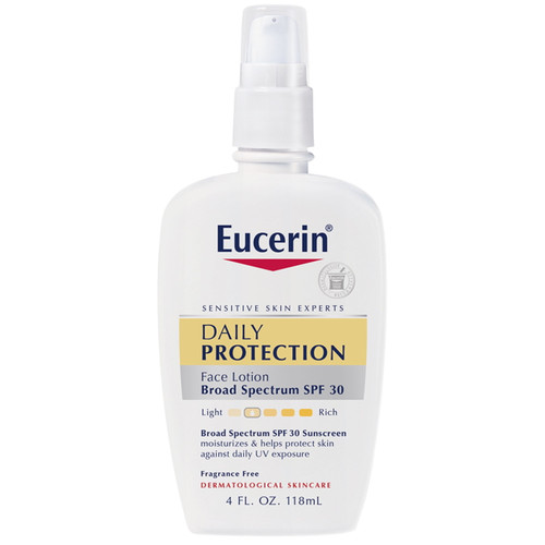 Eucerin Daily Protection Face Lotion With Spf 30, For Sensitive Skin, 4 Fl. Oz. Bottle