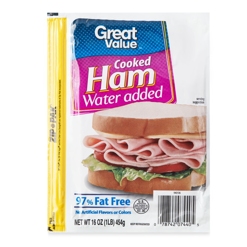 Great Value Cooked Ham, 16 Oz