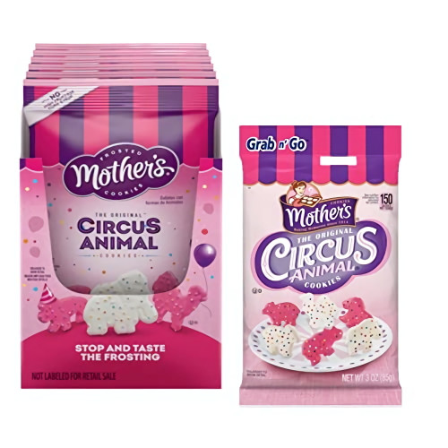 Tribeca Curations | Iced Animal Crackers By Mother's Cookies Circus Animals | 3 Oz (12 Pack)