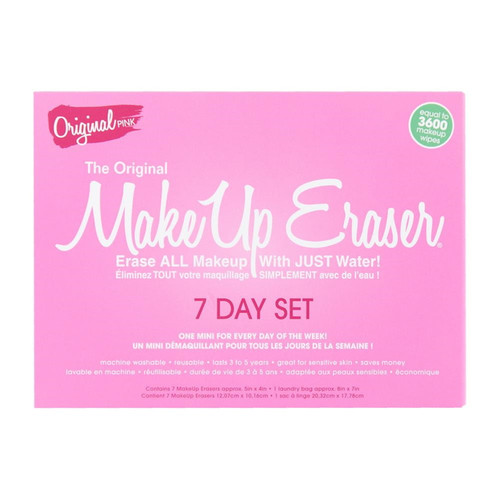 The Original Makeup Eraser Original Pink 7-day Set, Reusable Makeup Remover Cloth, 7 Count