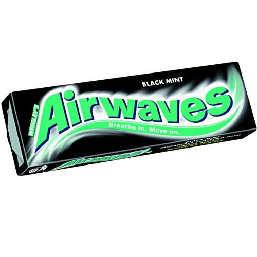 Airwaves Sugarfree Gum - Black Mint (10 Per Pack X 5)