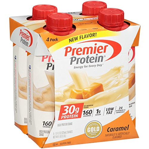 Premier Protein 30g Protein Shakes, Caramel, 11 Fluid Ounces, 4 Count