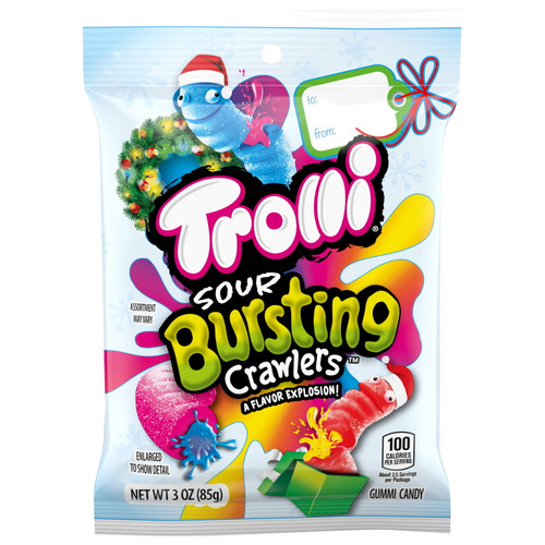 Trolli Holiday Sour Brite Bursting Crawlers, 3oz Bag