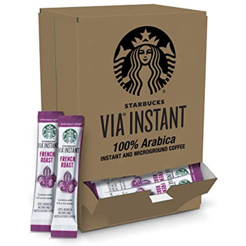 Starbucks Via Instant Coffee—dark Roast Coffee—french Roast—100% Arabica—1 Box (50 Packets)