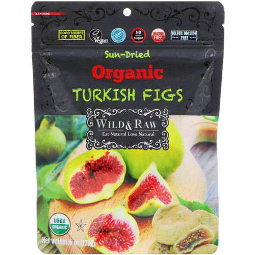 Nature's Wild Organic Wild & Raw, Sun-dried, Organic Turkish Figs, 6 Oz (170 G)