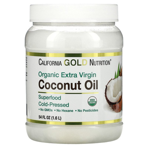 California Gold Nutrition, Cold-pressed Organic Extra Virgin Coconut Oil, 54 Fl Oz