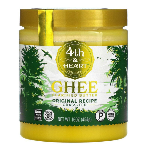 4th & Heart, Ghee Clarified Butter, Grass Fed, Original Recipe, 16 Oz Pack Of 4