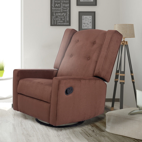Costway Swivel Glider Recliner Sofa Chair Gliding Upholstered Nursery Room