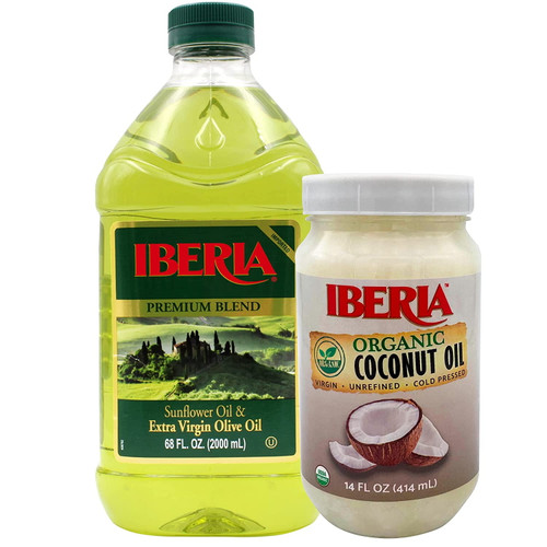 Iberia Sunflower And Extra Virgin Oil Blend, 2l + Iberia Coconut Oil, 14 Ounce