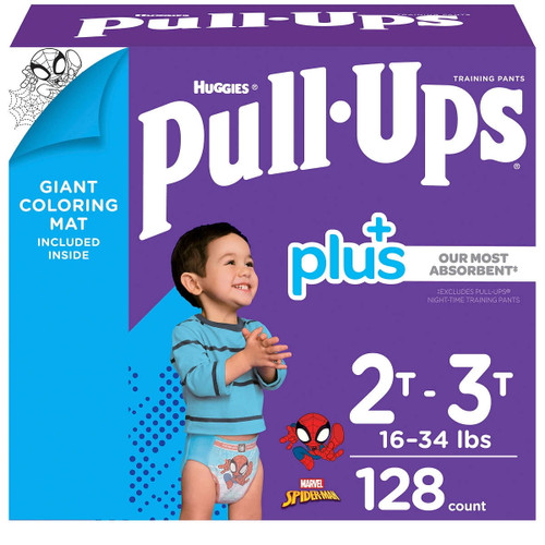 Huggies Pull-ups Plus Training Pants For Boys – One Color, 2t-3t (18-34 Lb/8-15 Kg)