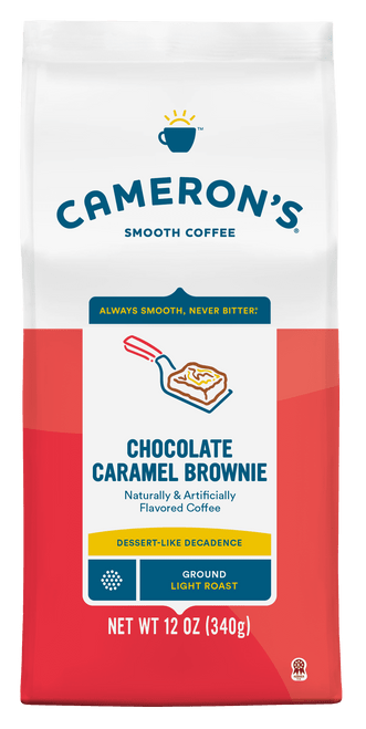Cameron's Coffee Flavored Chocolate Caramel Brownie Ground Coffee, Light Roast, 12 Oz