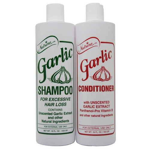 Nutrine Garlic Shampoo & Conditioner Unscented 16 Fl. Oz Duo For Hair Loss