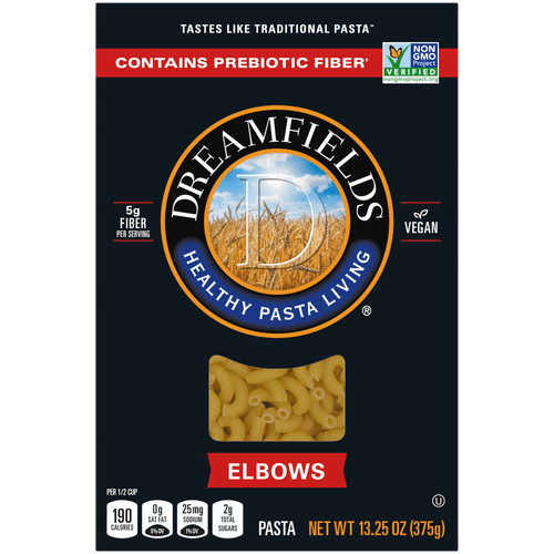 Dreamfields Elbows Pasta, Vegan With 5g Fiber, 13.25 Oz.
