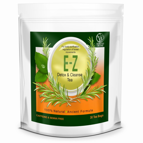 E-z Detox And Cleanse Tea - All Natural Herbal Detox Tea For Gentle Cleansing Digestion Support And Bloating Relief- Caffeine Free. 30 Tea Bags
