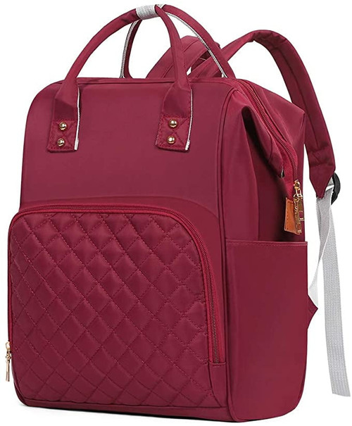 Oumilen Easy To Clean Large Capacity Waterproof Eco Friendly Backpack Diaper Bags, Geometric Red