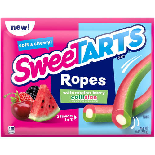 Sweetarts Watermelon Berry Collision Ropes Candy, 9 Oz
