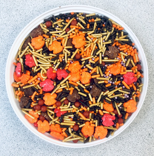 Turkey Time Mix Thanksgiving Confetti Sprinkles, Cake, Cookies, Donut, Cakepop Toppings, 6 Oz.