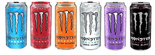 Monster Energy Ultra Energy Drinks Variety Sampler Pack- 16 Ounce Cans - Pack Of 6