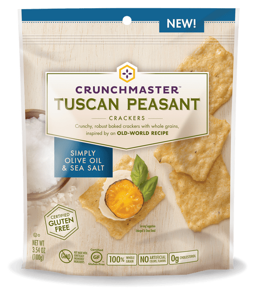 Crunchmaster 41264ncd2cm Crunchmaster Tuscan Peasant Crackers Simply Olive Oil & Sea Salt 12/3.54 Oz.