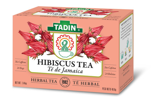 Tadin Herb & Tea Co. Hibiscus Herbal Tea, Caffeine Free, 24 Tea Bags