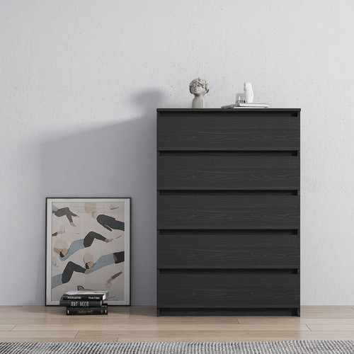 Yasbed 5-drawer Dresser Night Stands In Black Woodgrain Visit The Home Square Store