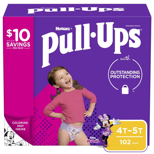 Huggies Pull-ups Learning Designs Training Pants For Girls, Size 4t-5t, 204 Ct.