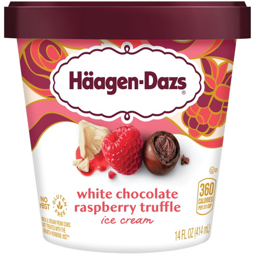 Haagen-dazs White Chocolate Raspberry Truffle Ice Cream, 14 Oz