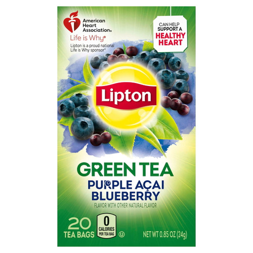 Lipton Green Tea, Purple Acai Blueberry, Tea Bags 20 Count