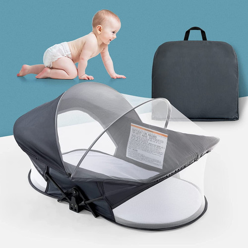 Nordmiex Travel Bassinet For Baby / Infant Foldable Outdoor Bassinet, Gray