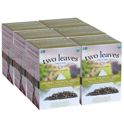 Two Leaves And A Bud, Inc., Organic Tropical Green Tea, 15 Count