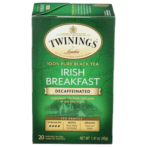 Twinings Irish Breakfast Decaffeinated Tea, 20 Tea Bags -- 6 Per Case.