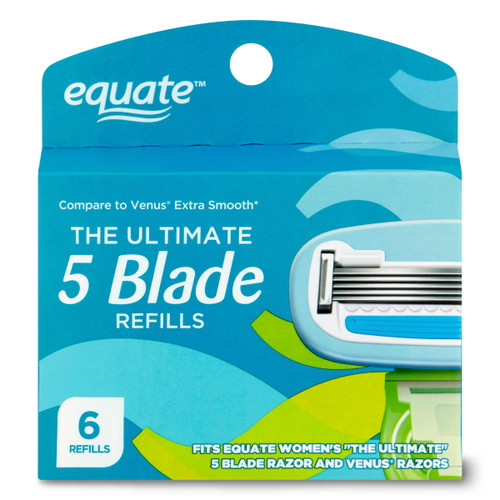 Equate The Essential Five Blade Cartridges, 6 Count