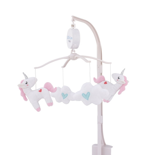 Little Love By Nojo Rainbow Unicorn Aqua And White Musical Mobile