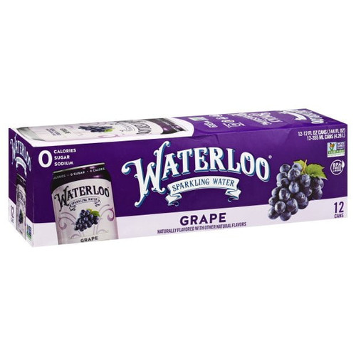 Waterloo Sparkling Water Khfm00333795 144 Fl Oz Grape Sparkling Water - Pack Of 12