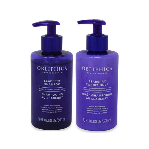 Obliphica Seaberry Shampoo And Conditioner Medium To Coarse 10 Oz Duo
