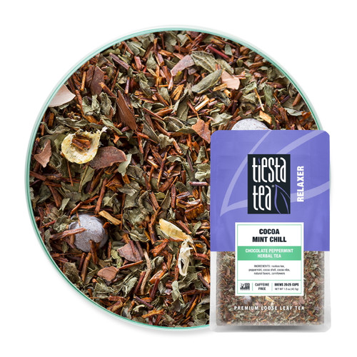 Tiesta Tea Cocoa Mint Chill, Chocolate Peppermint Loose Leaf Herbal Tea, 1.5 Oz