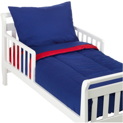 Tl Care 100% Cotton Percale Toddler Bed Set, Royal, For Boys