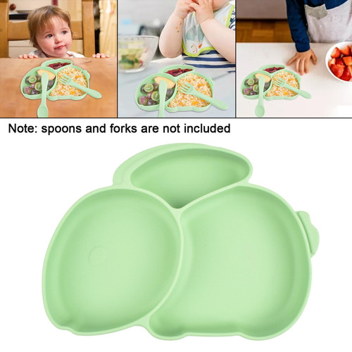 With Suction,divided Placemat Dish For Toddlers And Kids,baby First Stage Training Supplies , Green