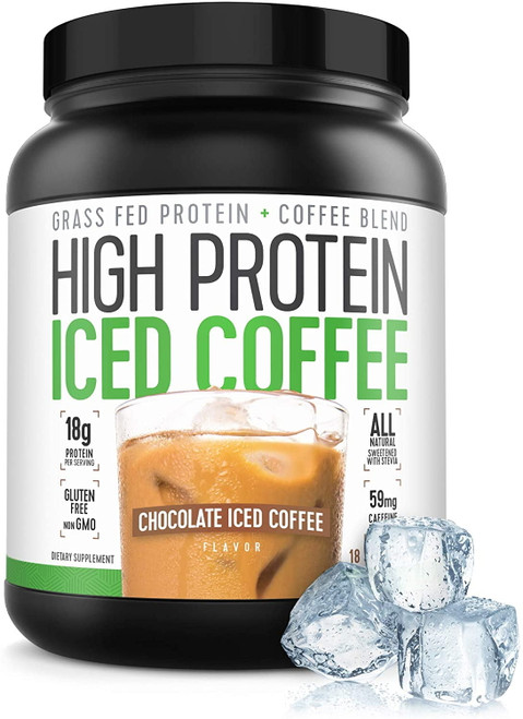 Protein Coffee Iced Coffee, High Protein Coffee, Protein Coffee, Keto Friendly, 18g Of Protein, 2g Carbs, All Natural (18 Servings, Chocolate Iced Coffee)
