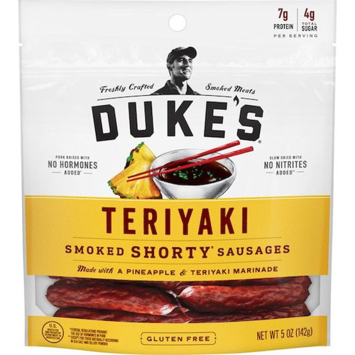 Dukes Teriyaki Smoked Shorty Sausages, 5 Ounce -- 8 Per Case.