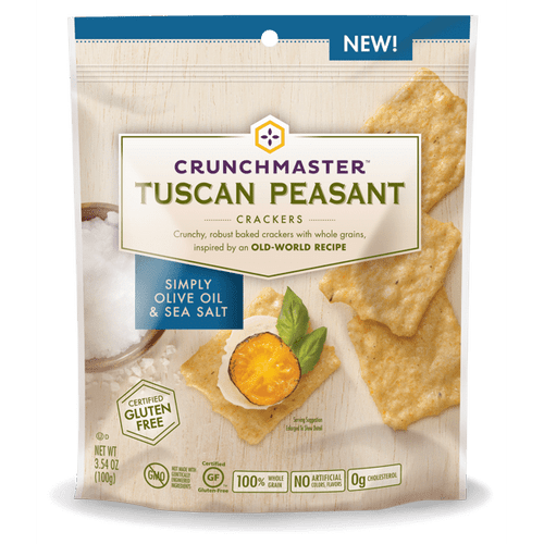 Crunch Master Tuscan Peasant Crackers Gluten Free Simply Olive Oil & Sea Salt -- 3.54 Oz Pack Of 4