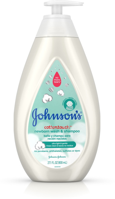 Johnson's Cotton Touch Newborn Baby Wash & Shampoo, Made With Real Cotton, 27.1 Oz (pack Of 3)