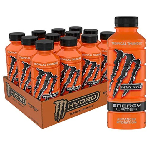 Monster Energy Hydro Energy Water, Tropical Thunder, 20 Fl Oz (pack Of 12)