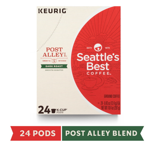 Seattle's Best Coffee Post Alley Blend Dark Roast Keurig Coffee Pods, 24 Count Box